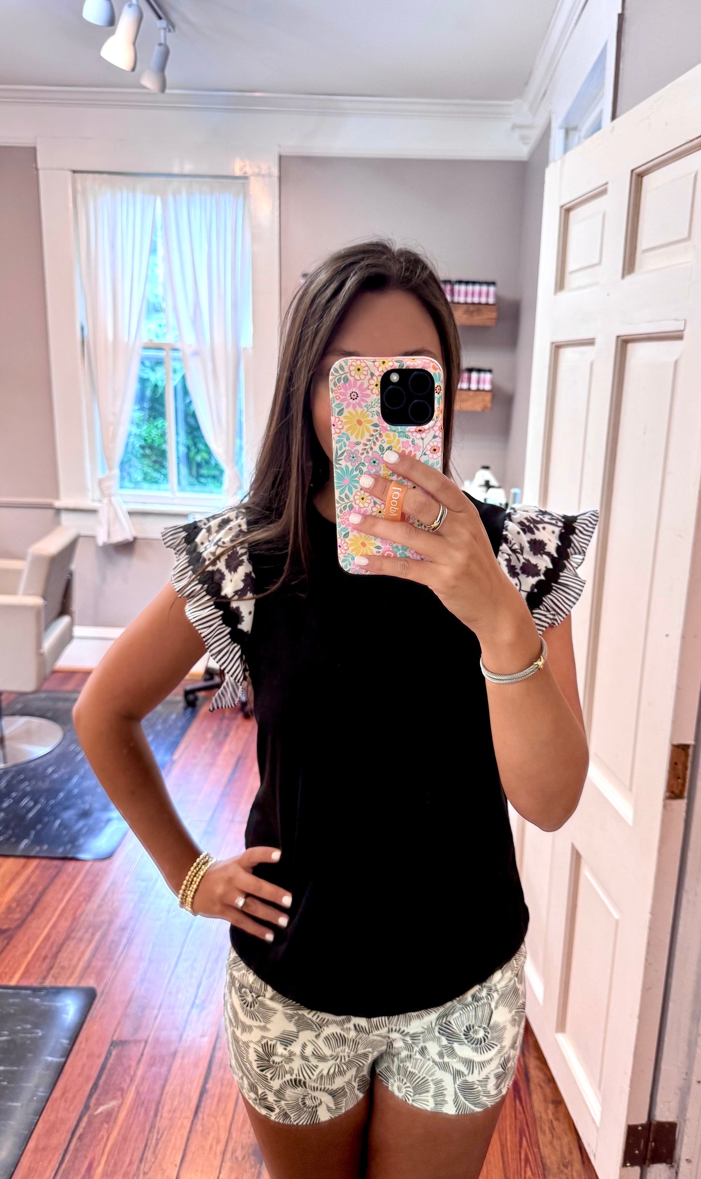 Midnight Garden Black Floral Top