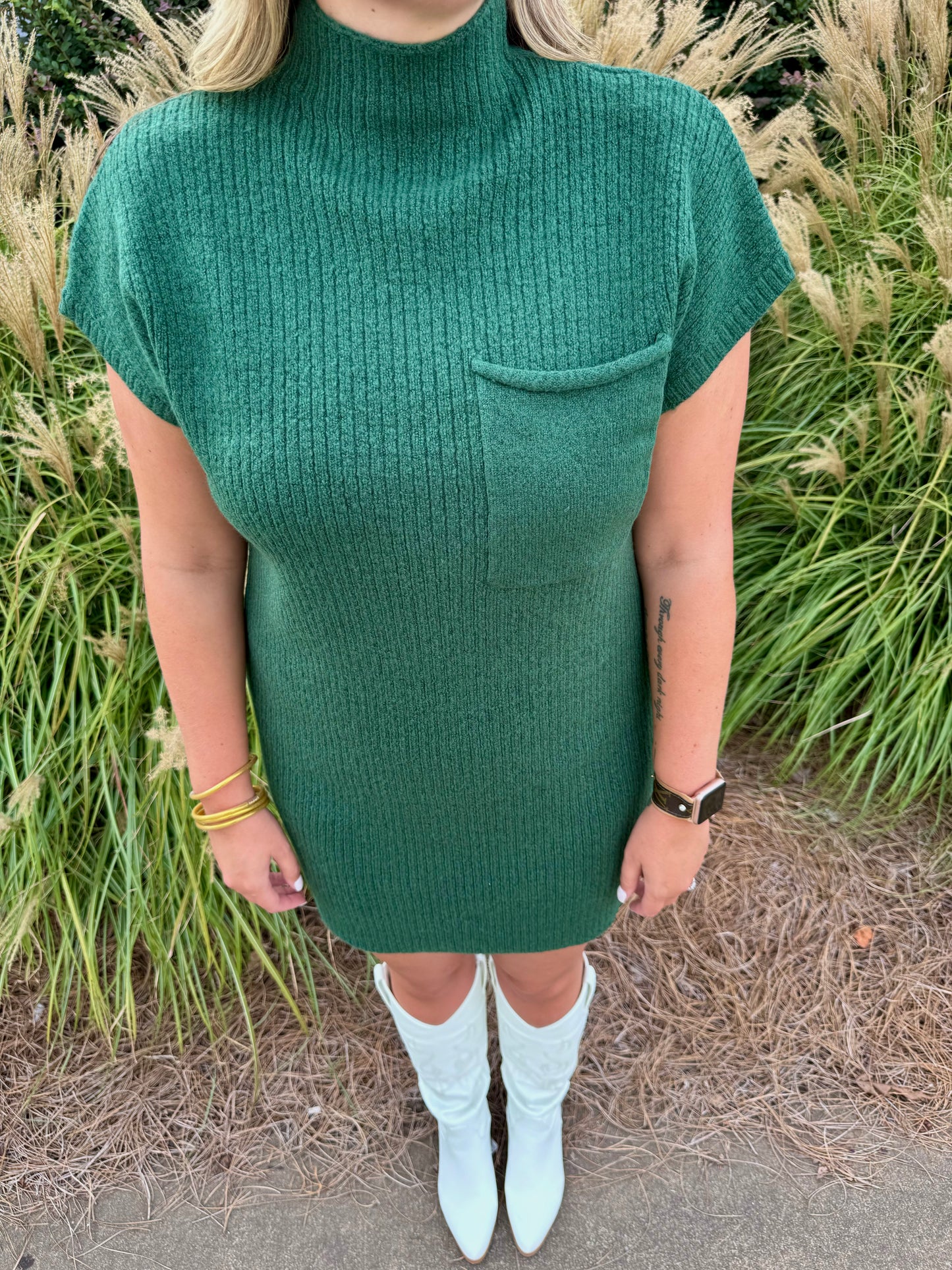 Hunter Green Sweater Dress