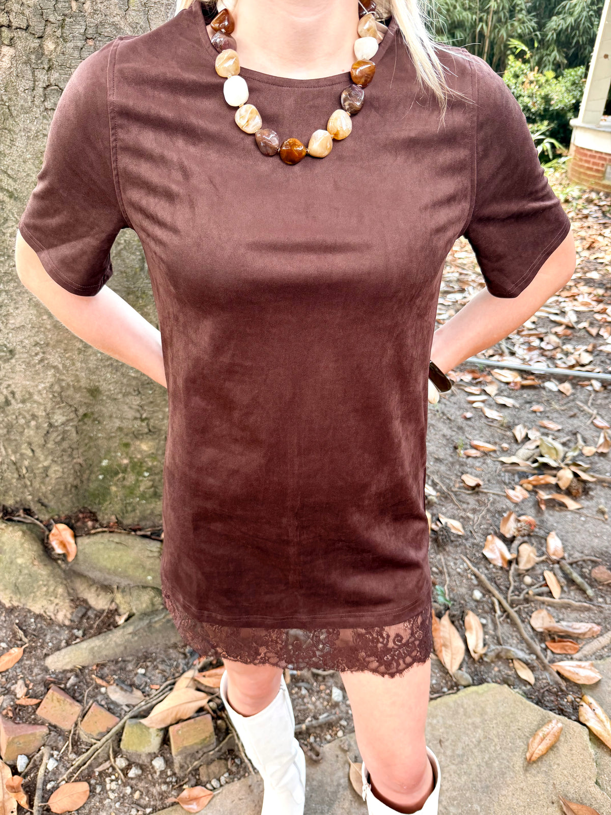 Little Detail Suede Dress