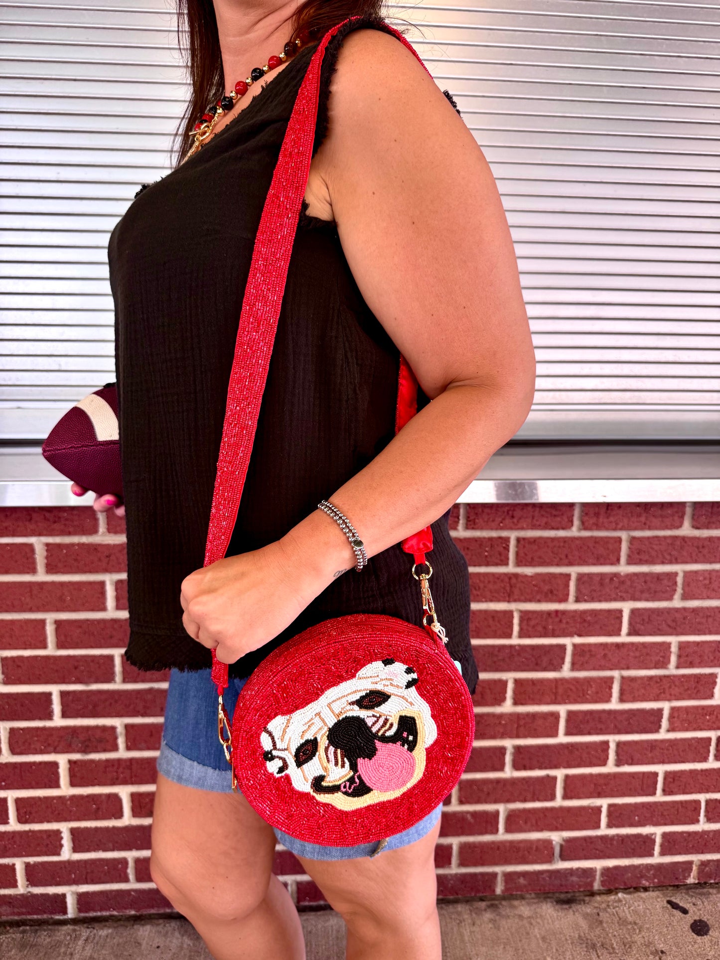 Beaded Bulldog Purse
