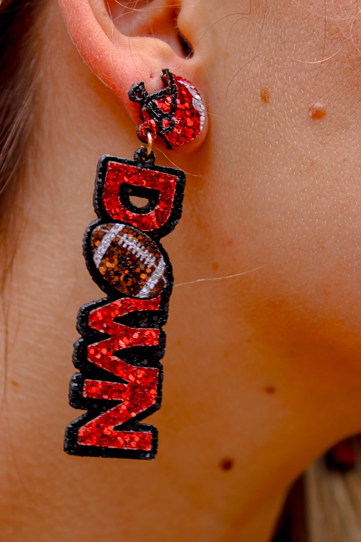 Touch Down Earrings with Football Helmet