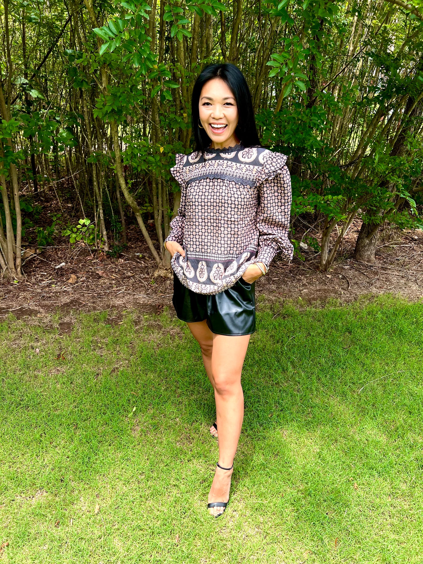 Detailed Long Sleeve Top