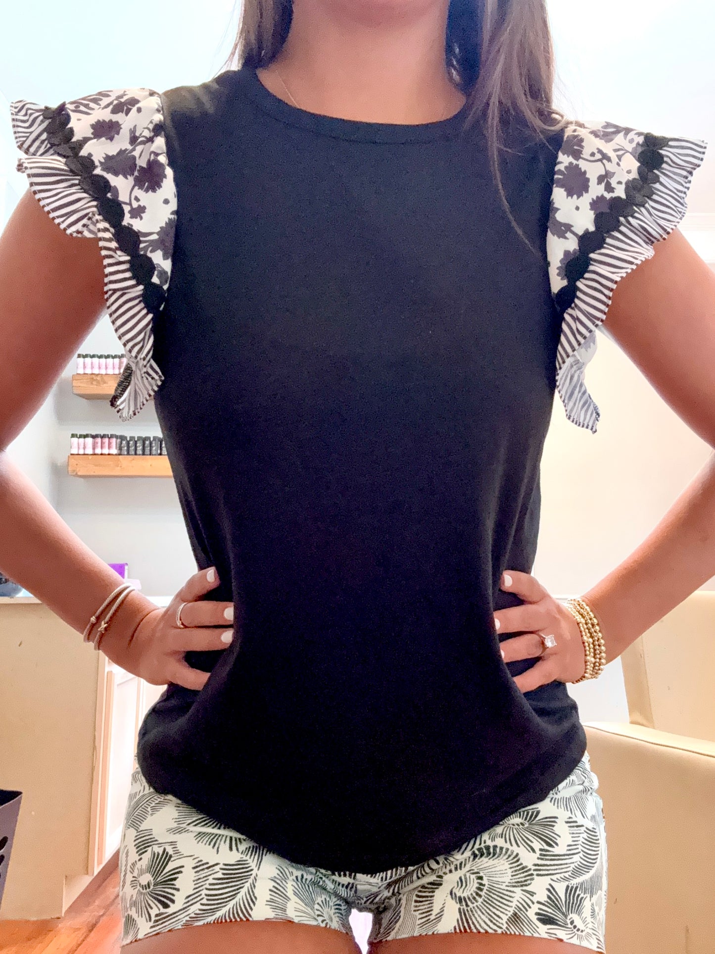 Midnight Garden Black Floral Top