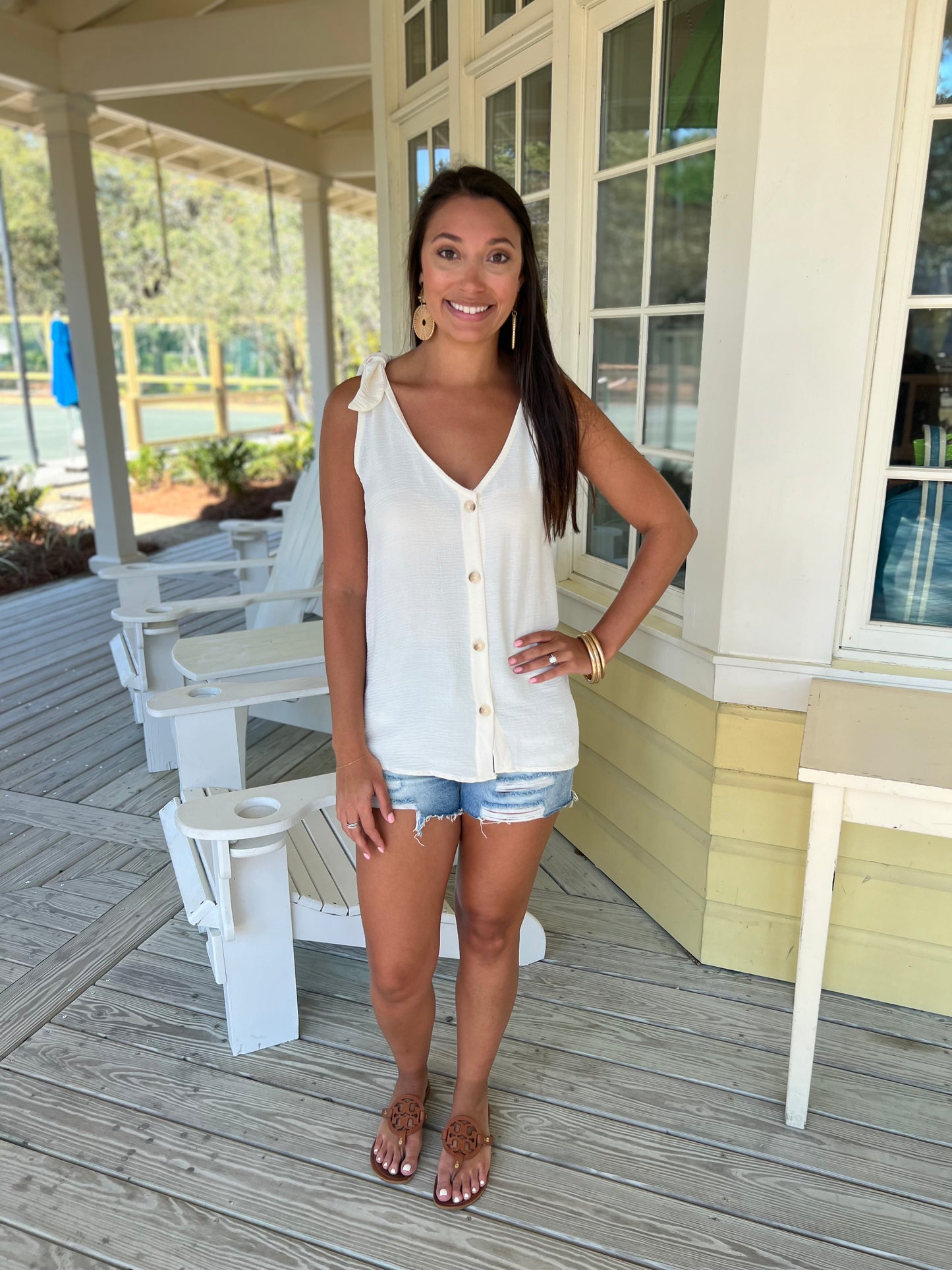 Sofia Ivory Tie Top