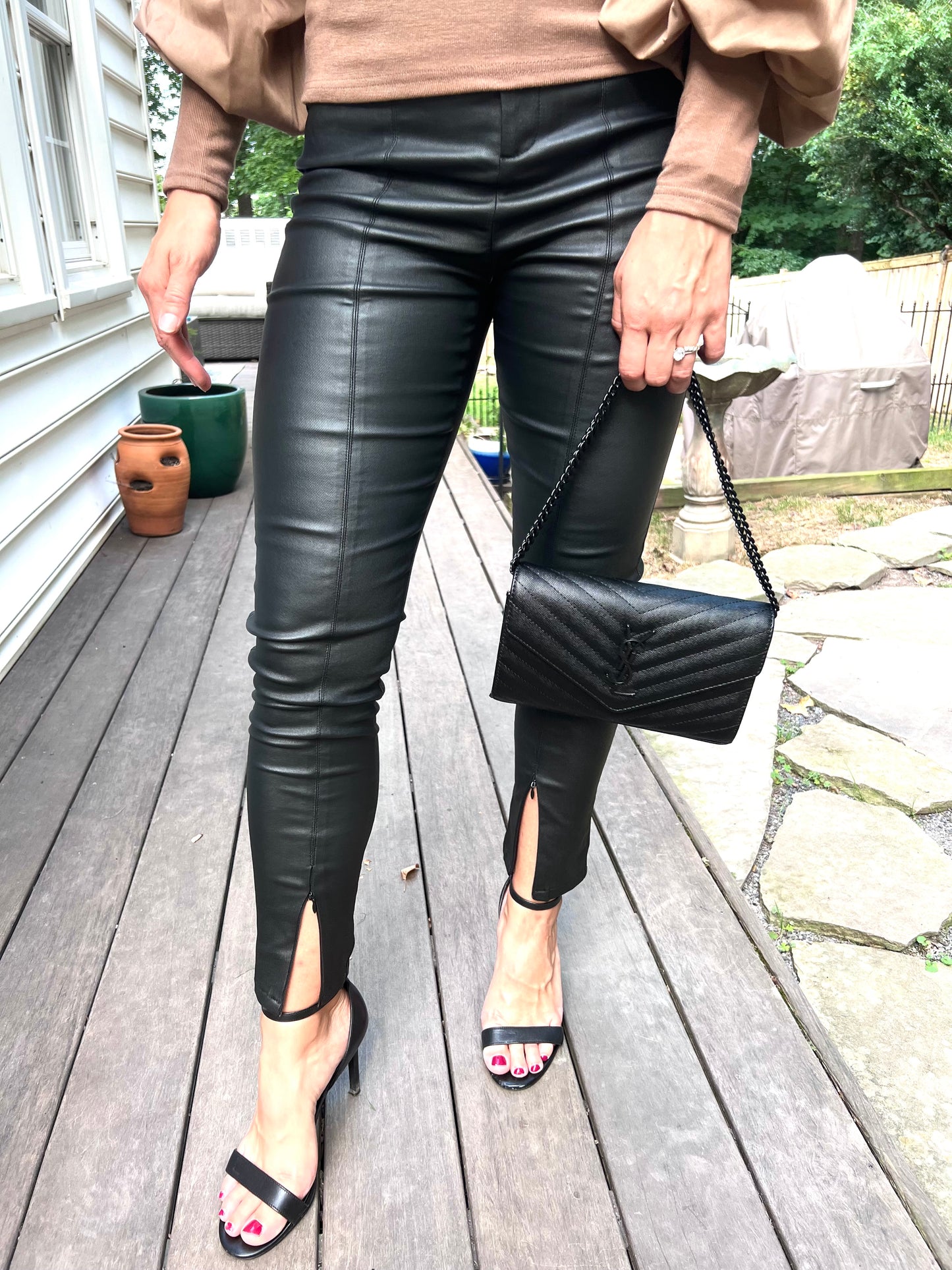 Faux Leather Zip Pants