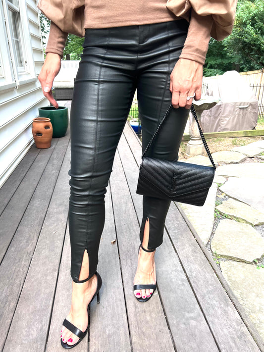 Faux Leather Zip Pants