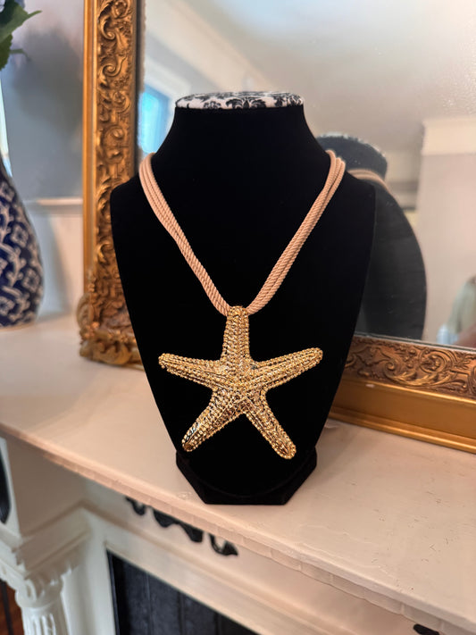 Tan Rope Starfish Necklace