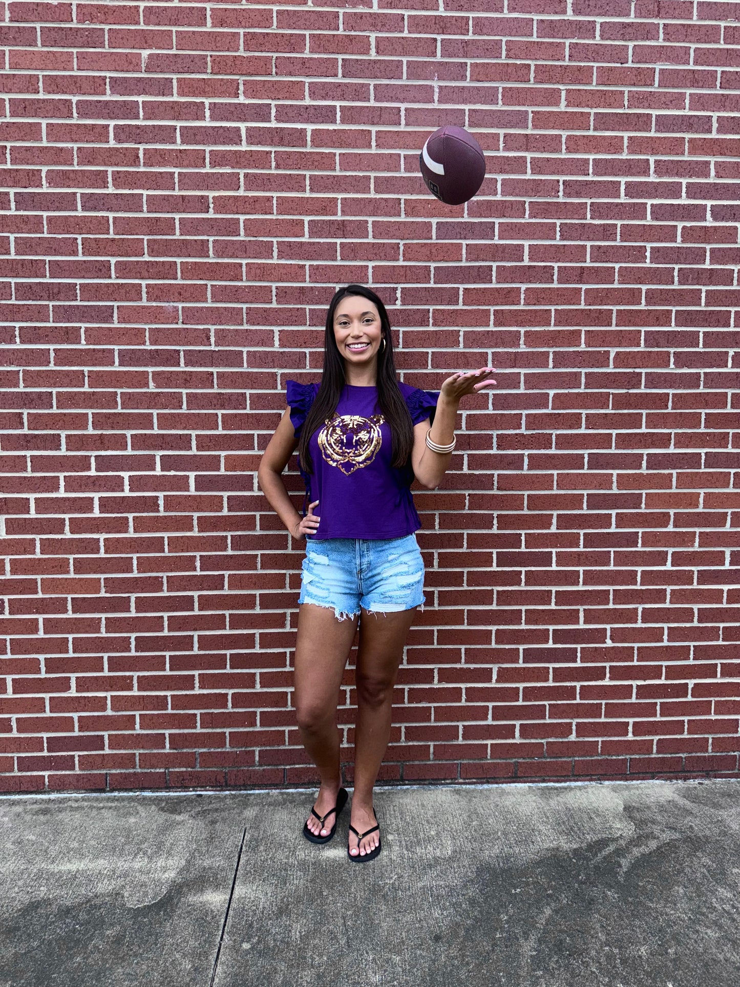 Purple Sequin Tiger Top