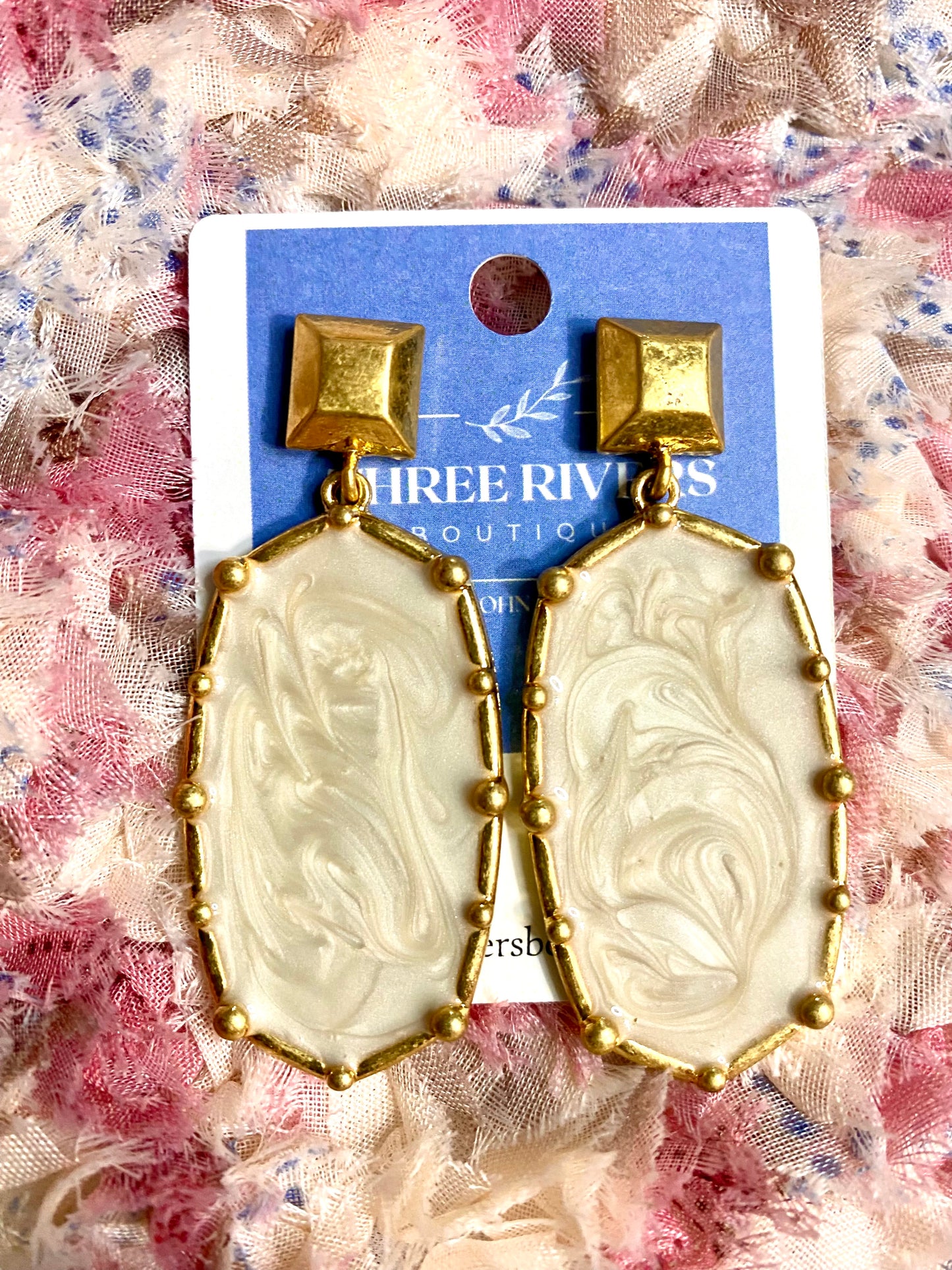 Ivory & Gold Jubilee Earrings