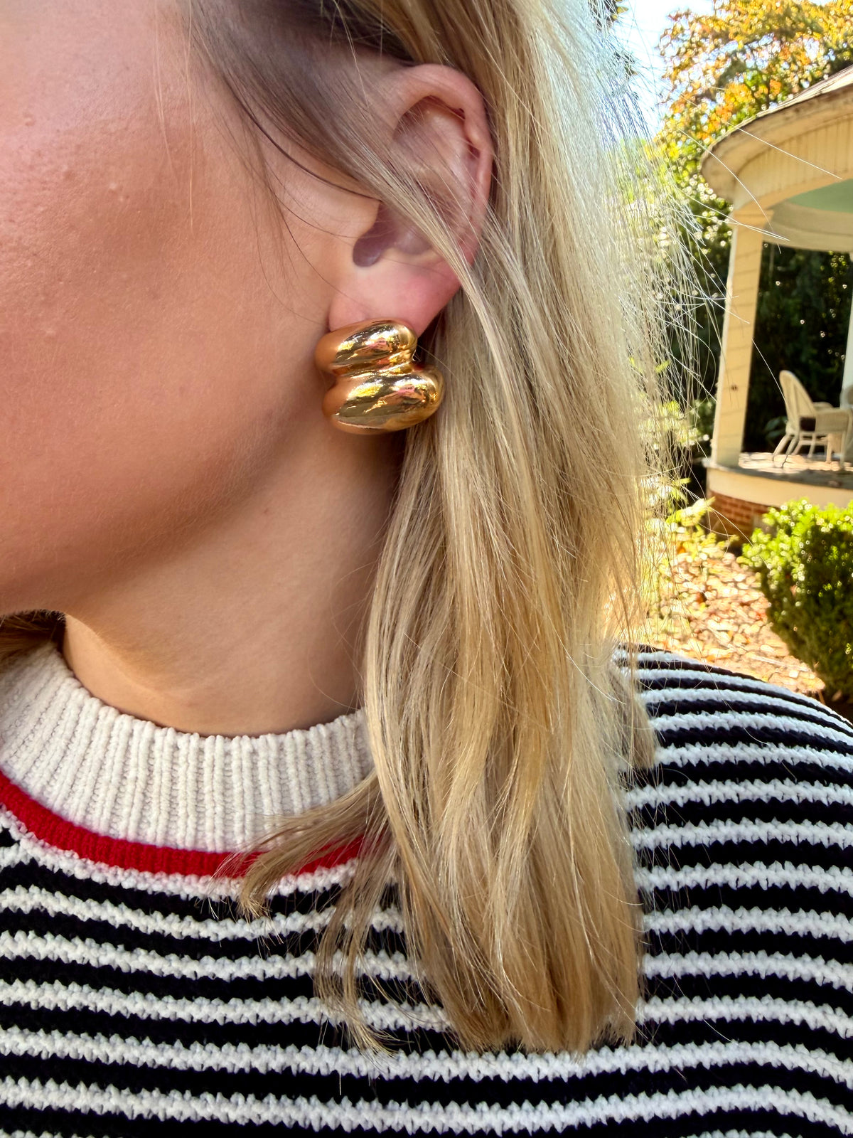 Double Oval Stacked Earrings
