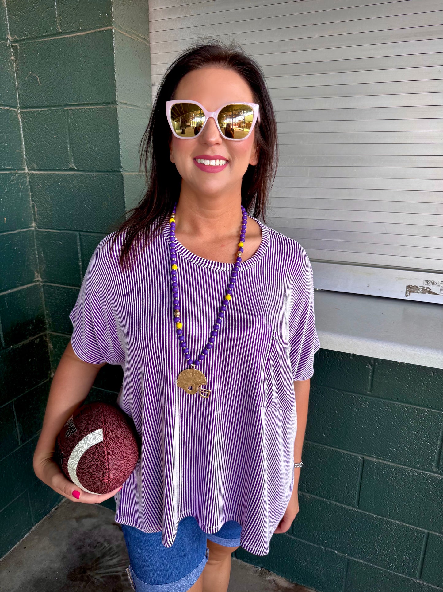 Purple Ribbed Top