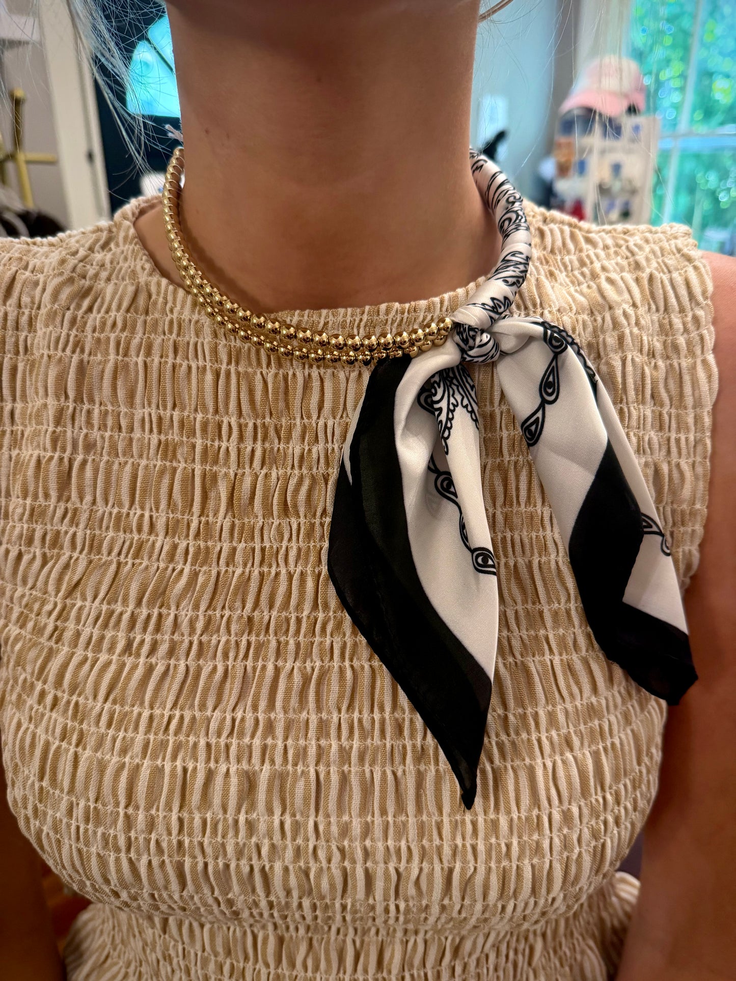 Black & White Scarf Necklace