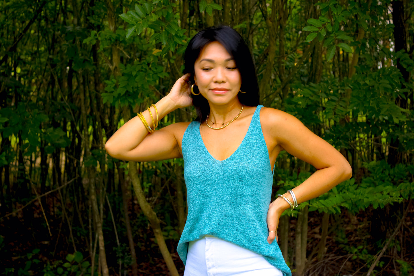 Dusty Teal Sweater Tank Top