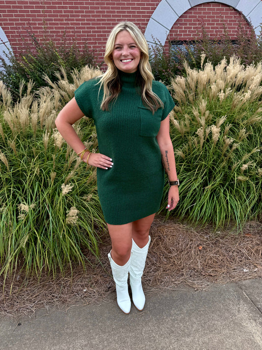 Hunter Green Sweater Dress