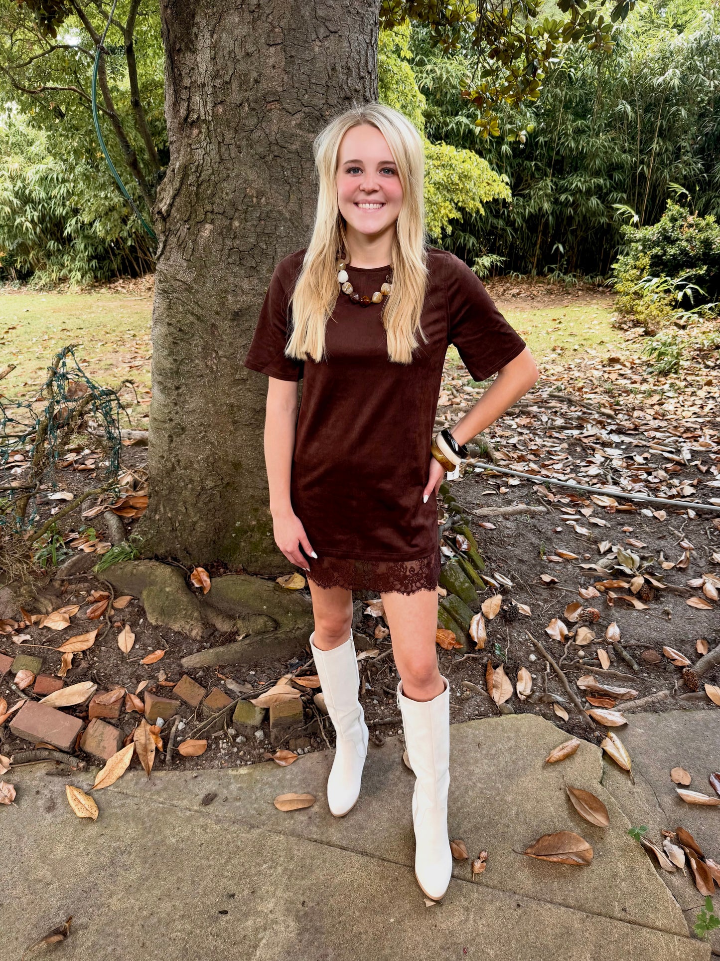 Little Detail Suede Dress