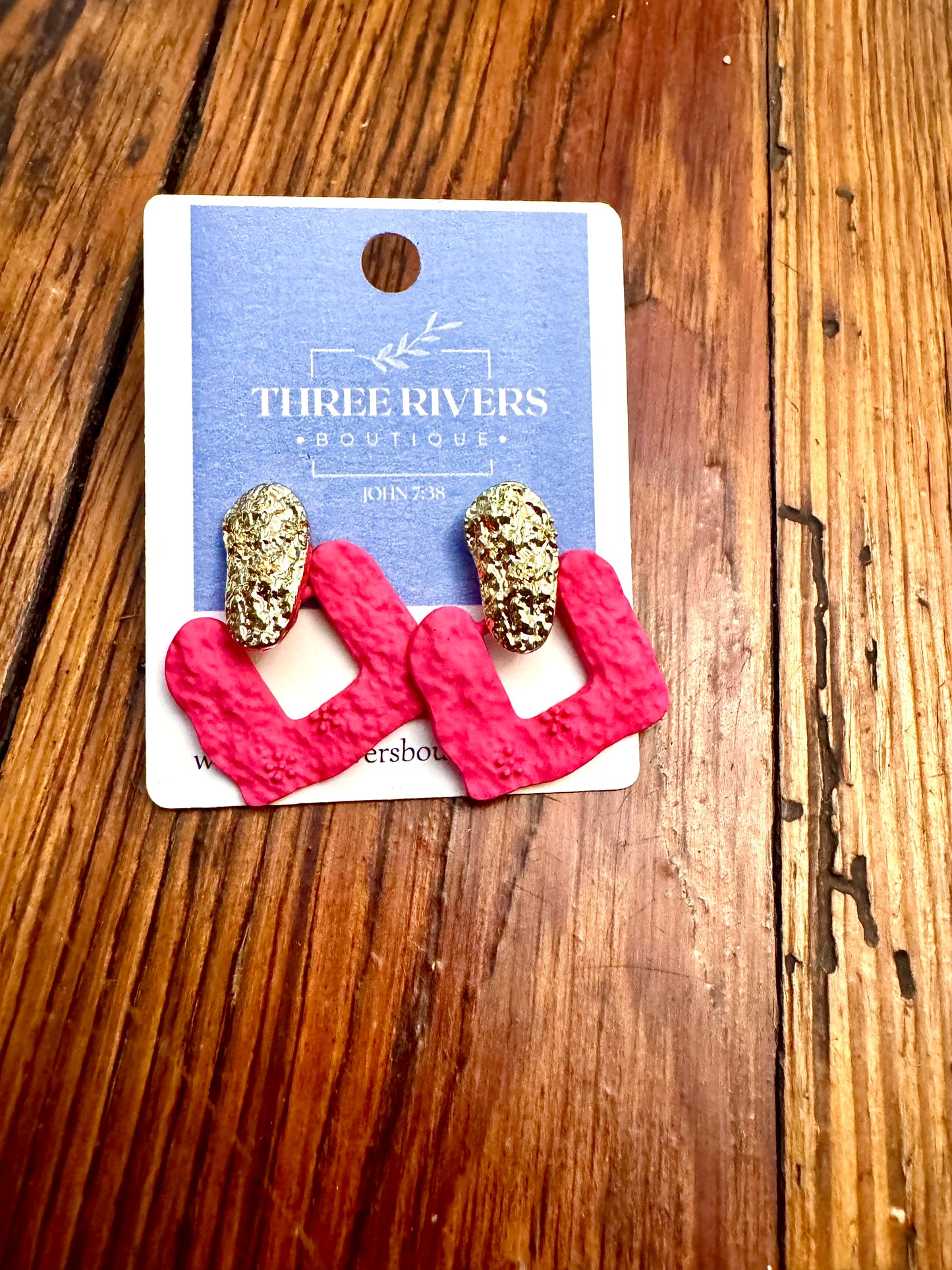 Pink Tile Earrings