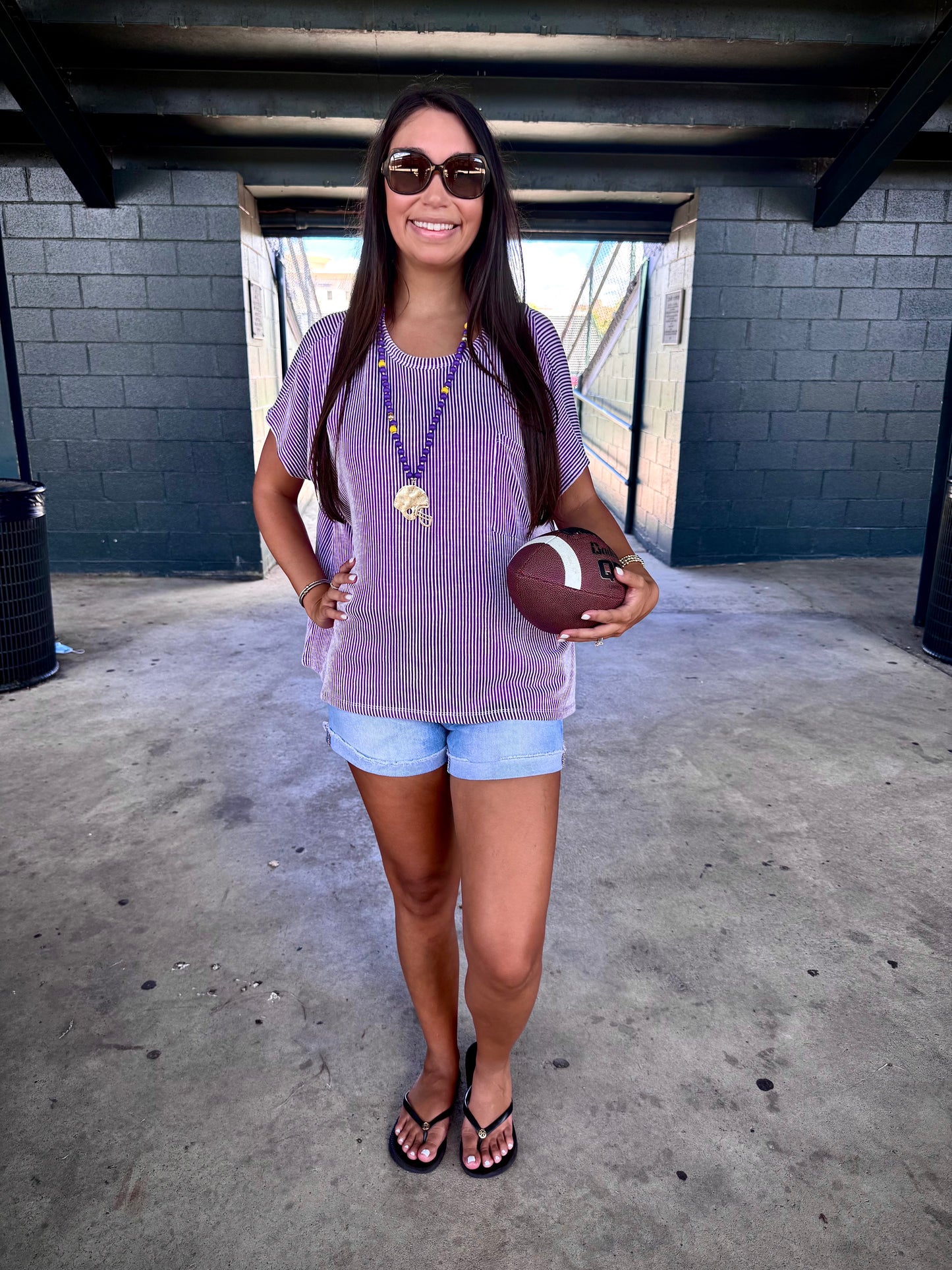 Purple Ribbed Top