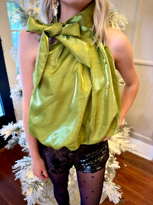 Ruffle Tie Neck Top