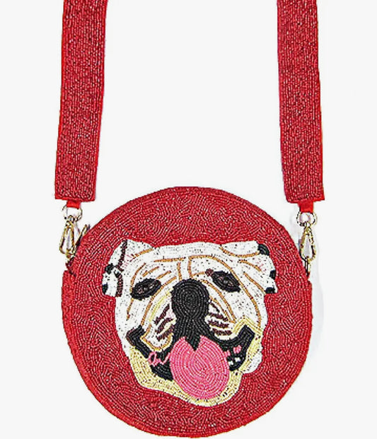 Beaded Bulldog Purse